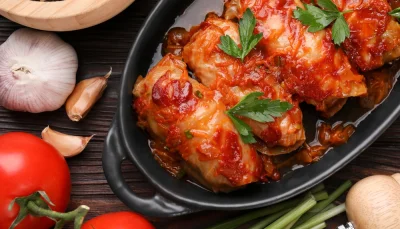 Chou farci à la tomate et au thon