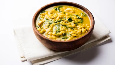 Curry de lentilles et épinards