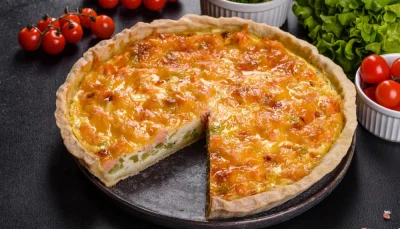 Quiche aux poireaux et lardons