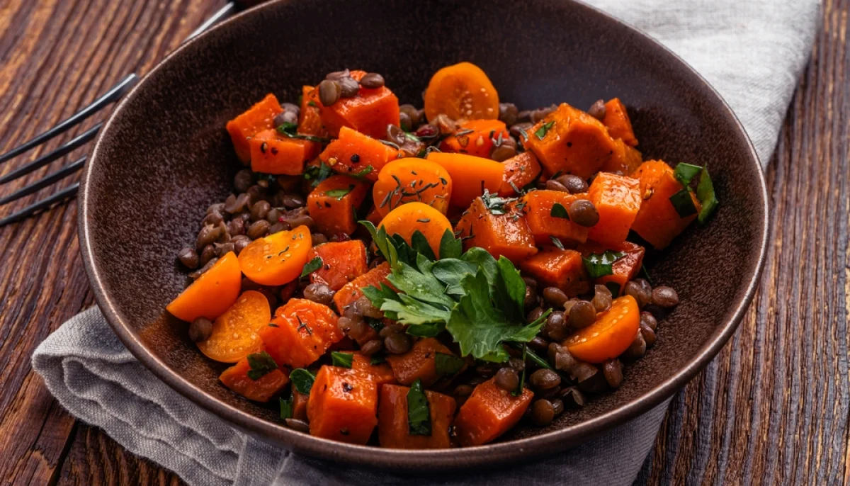 Salade de lentilles et carottes au cumin