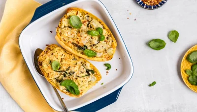 Courge farcie gratinée