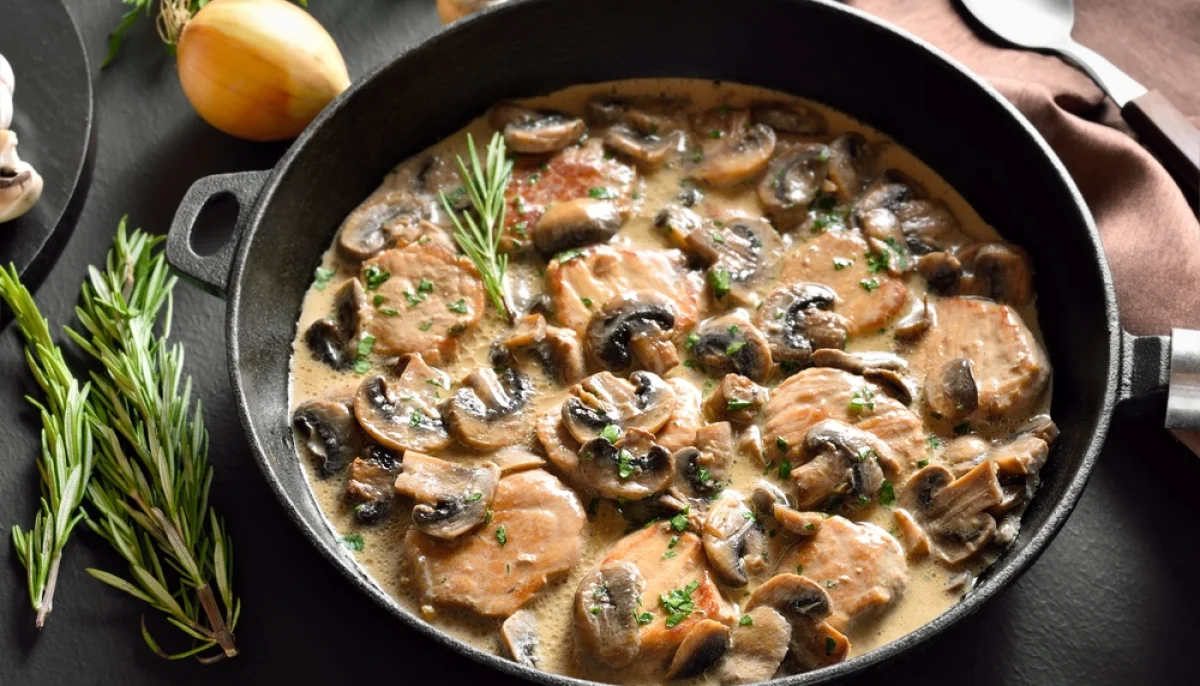 Fricassée de dinde aux champignons
