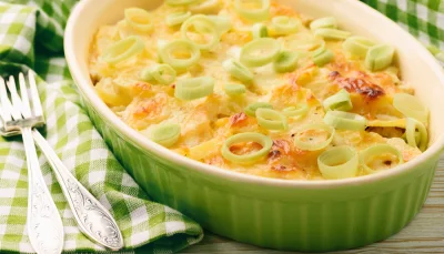 Gratin de poireaux au fromage