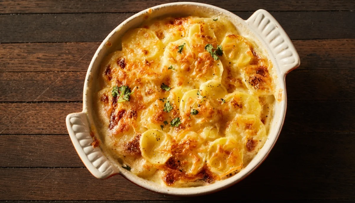 Gratin de pommes de terre et cheddar