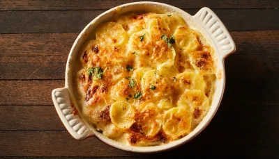 Gratin de pommes de terre et cheddar