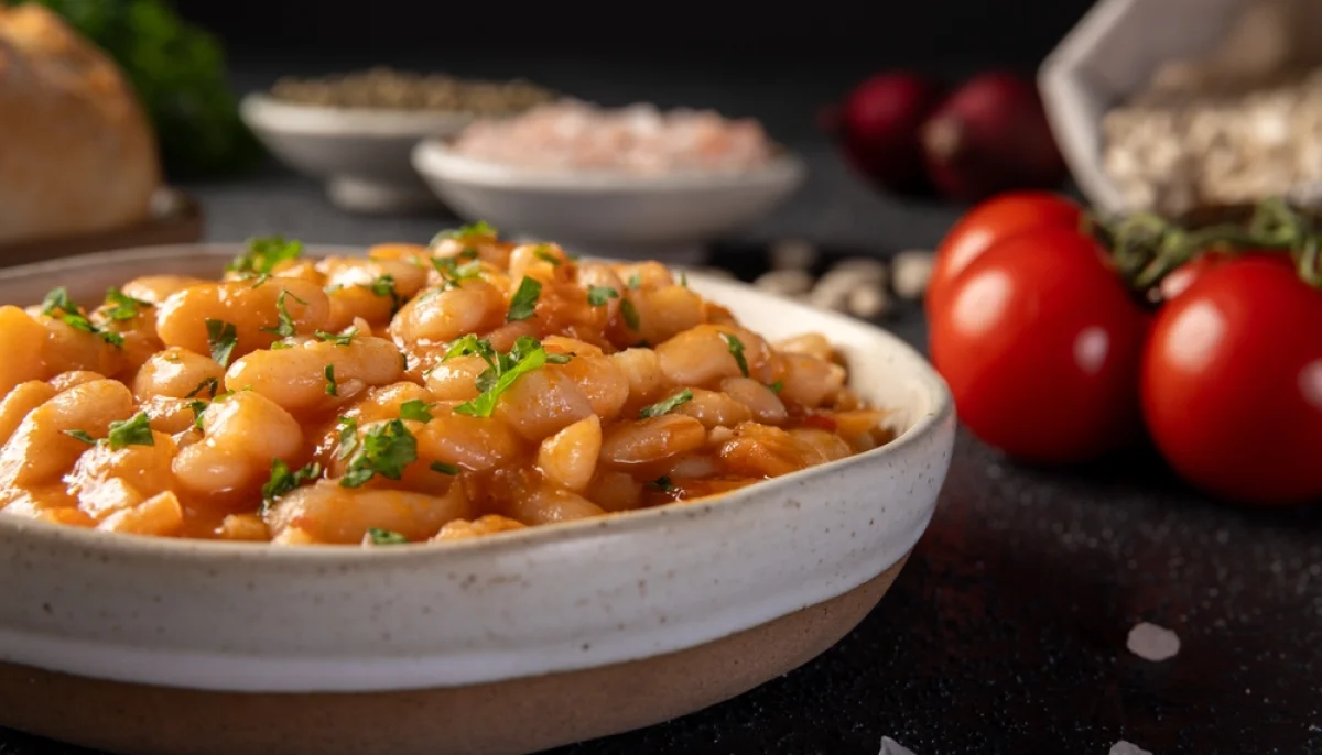 Haricots blancs mijotés tomates & ail