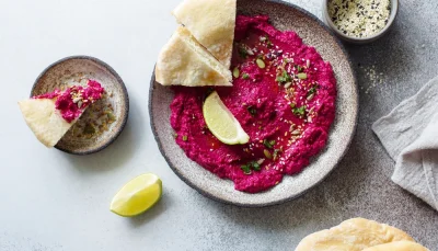 Houmous de betterave (noël)