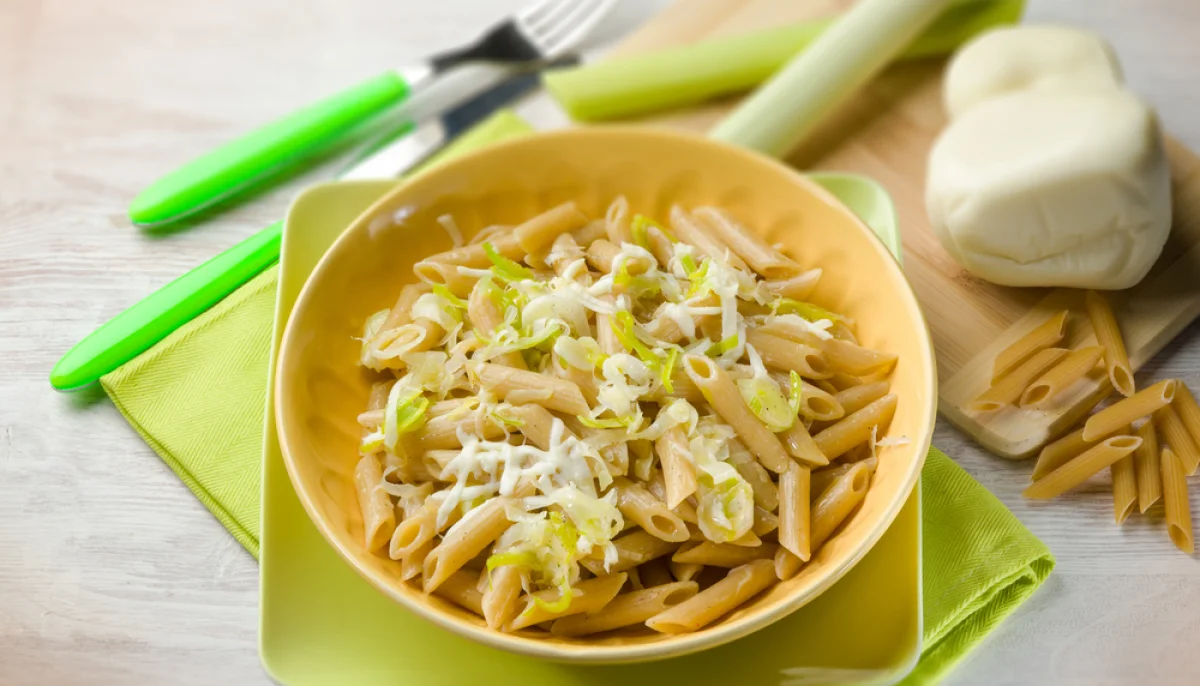 Pâtes aux poireaux fondants