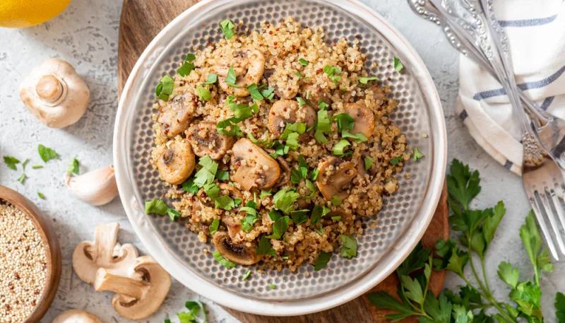 Quinoa crémeux aux champignons