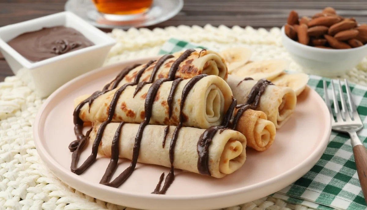 Crêpes roulées au chocolat