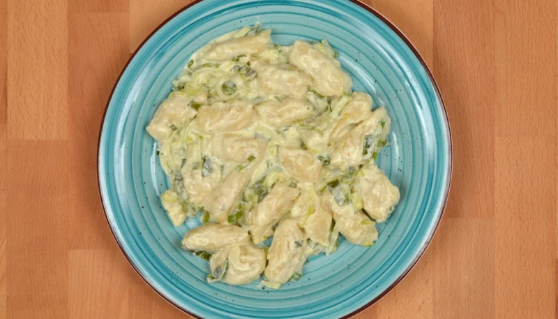 Pâtes à la crème de poireaux