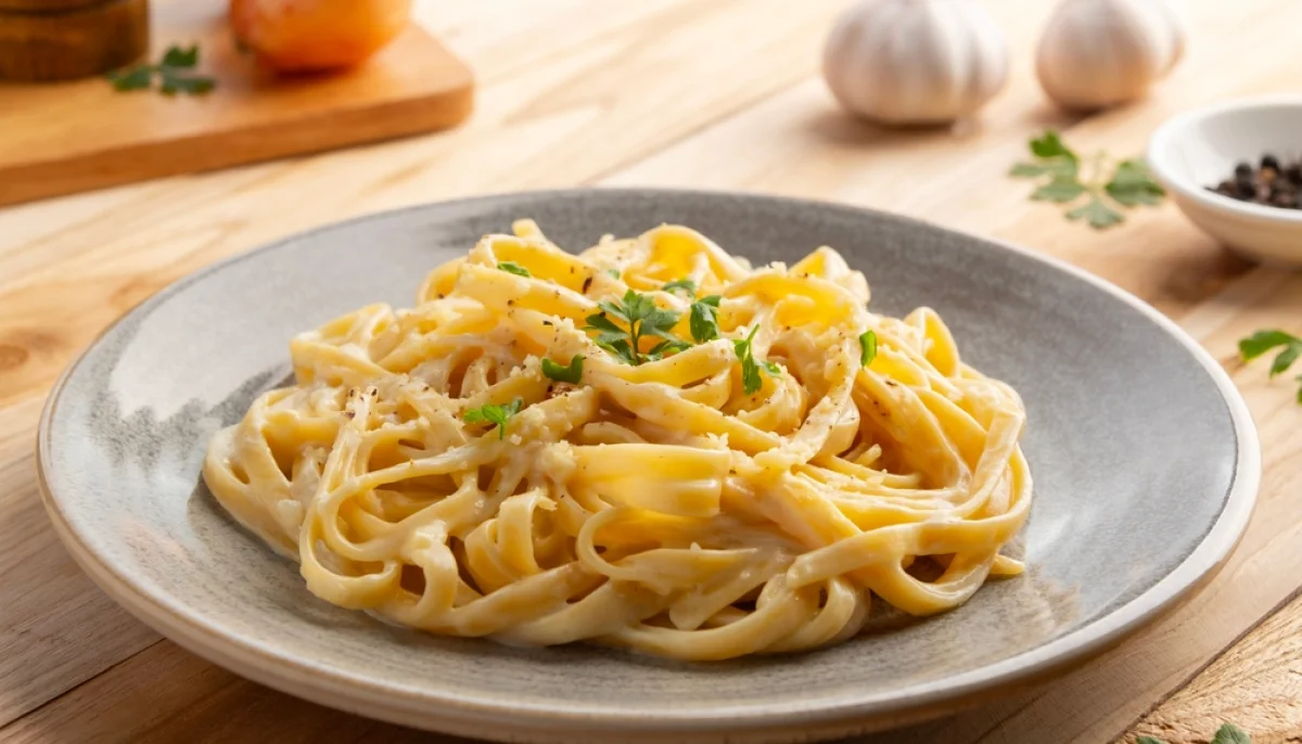 Pâtes ail & fromage râpé