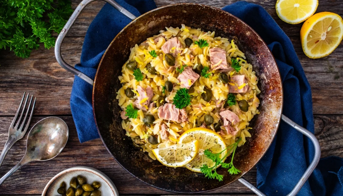 Pâtes thon, citron & câpres