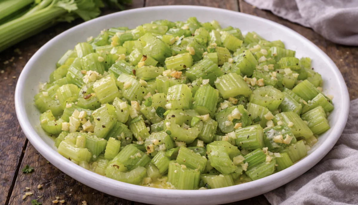 Céleri branche sauté à l’ail