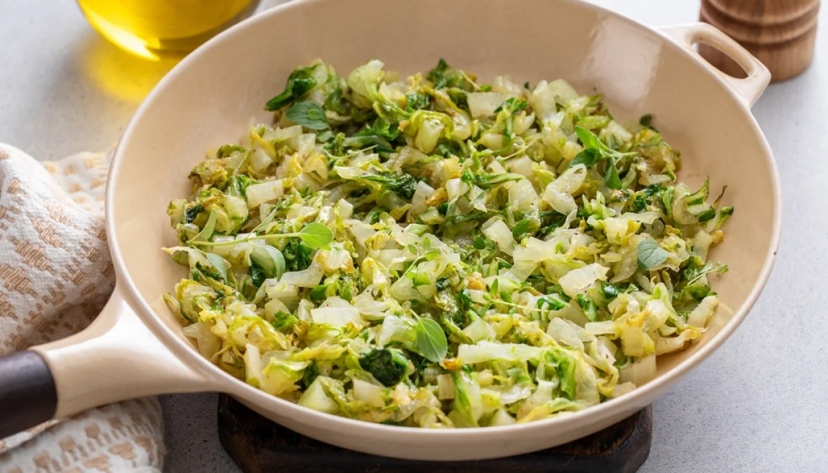 Chou vert wok gingembre doux