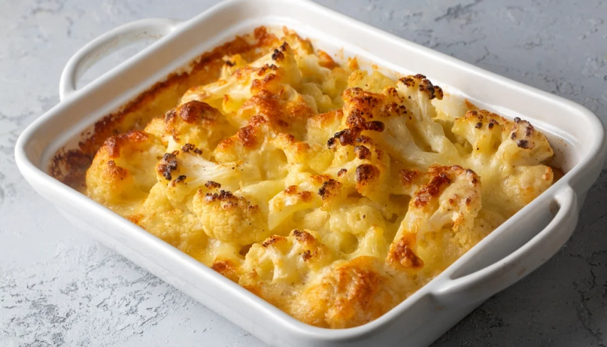 Gratin de chou-fleur au curry doux