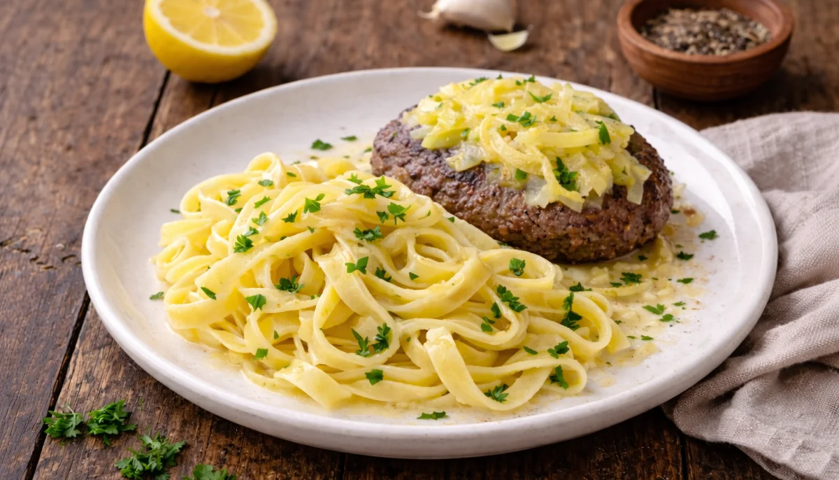 Steak haché sauce oignon-citron