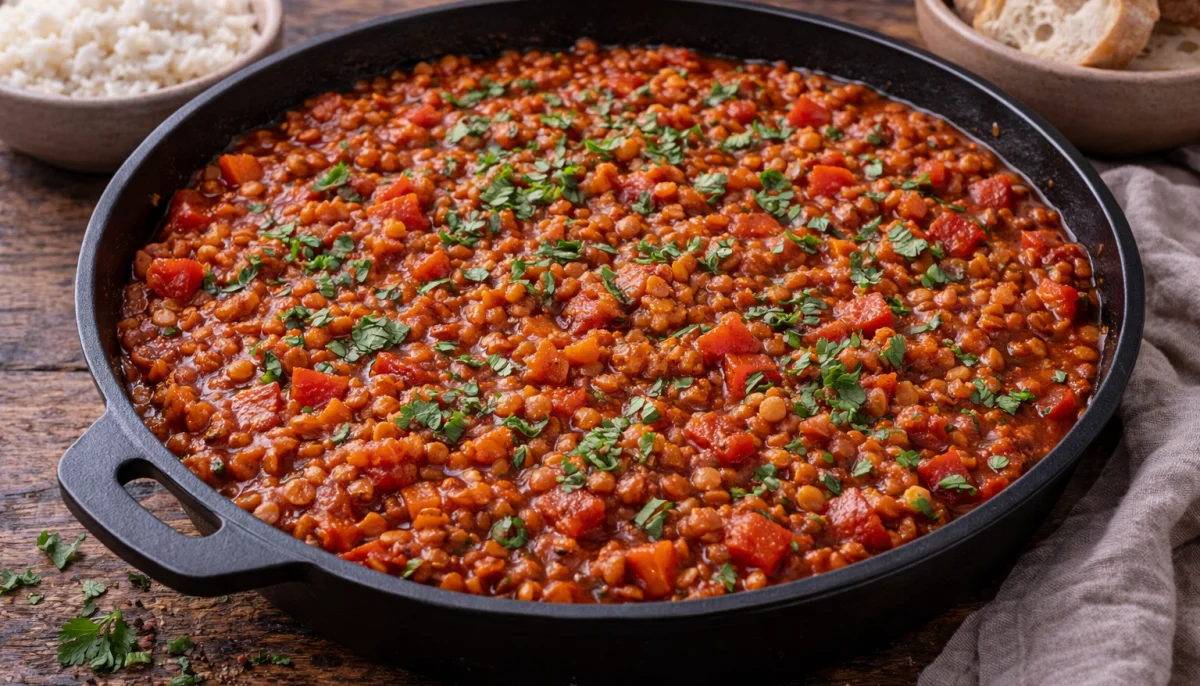 Chili de lentilles sans lactose