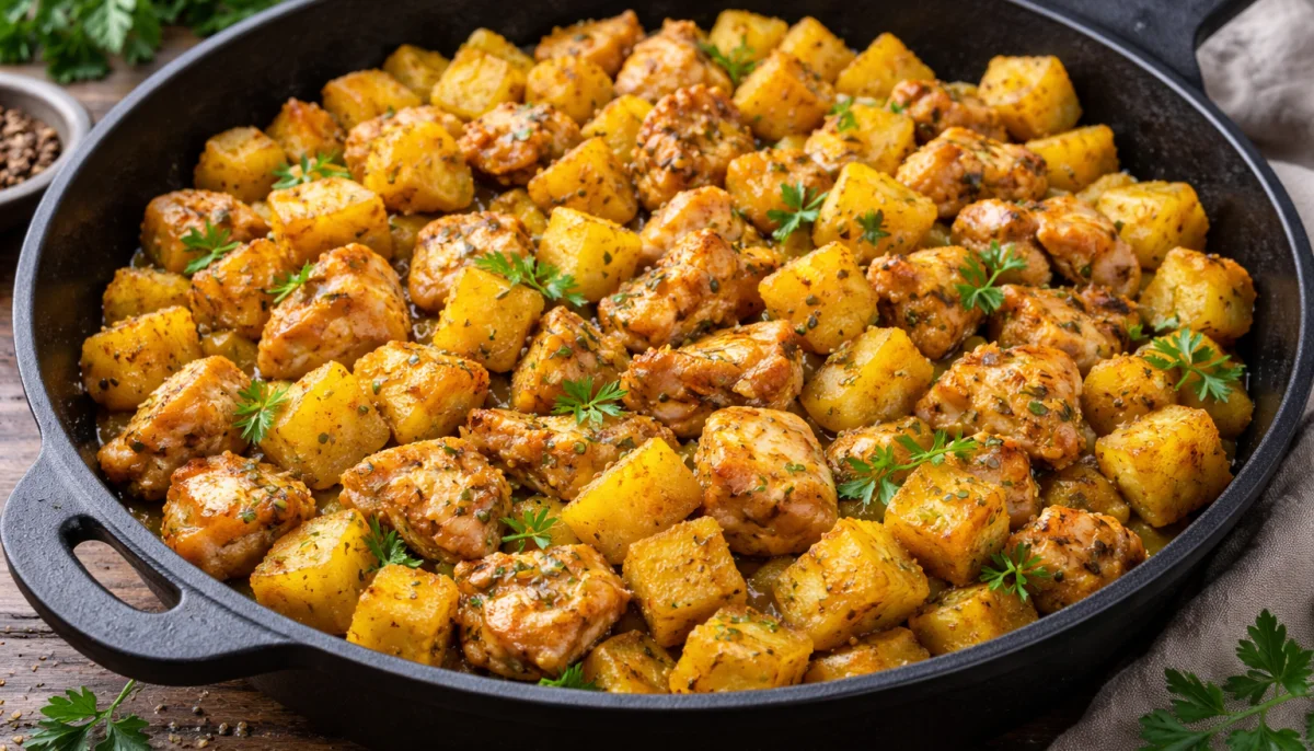 Poêlée poulet pommes de terre facile