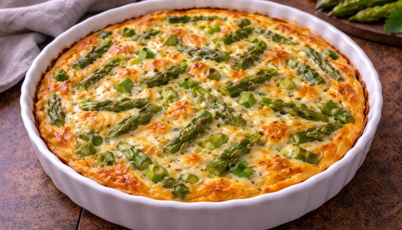 Quiche sans pâte sans gluten aux asperges