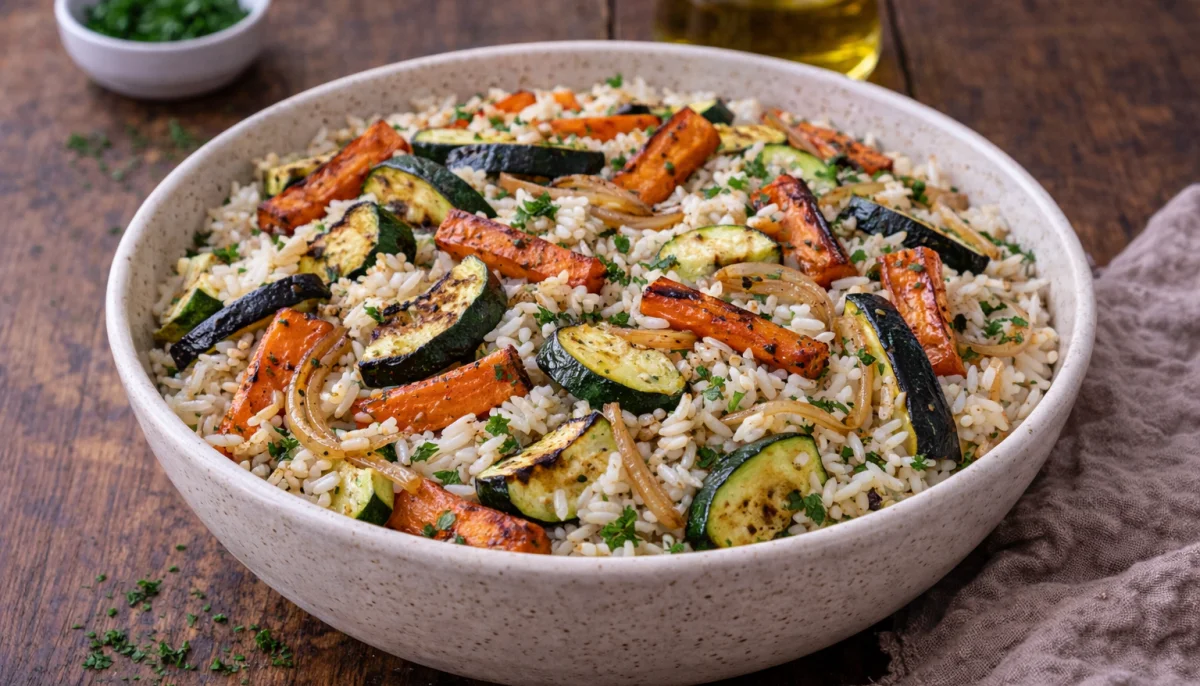 Riz aux légumes rôtis
