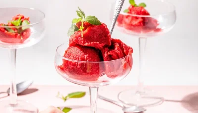 Sorbet express à la framboise (sans sorbetiere)