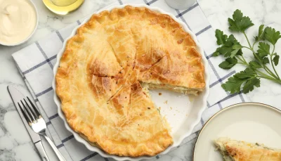 Tourte poulet poireaux maison