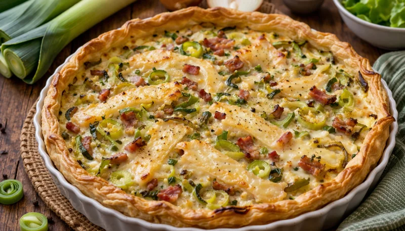 Flamiche aux poireaux et maroilles