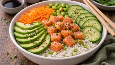 Poke bowl saumon avocat