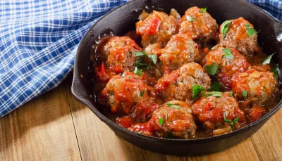 Boulettes de bœuf sauce poivron