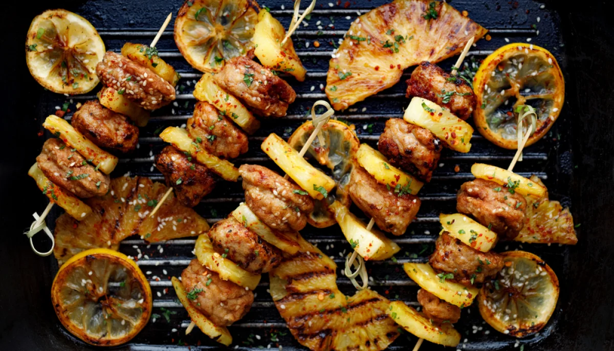 Brochettes poulet ananas barbecue