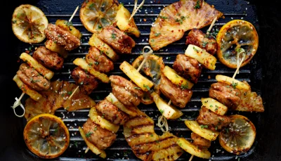 Brochettes poulet ananas barbecue