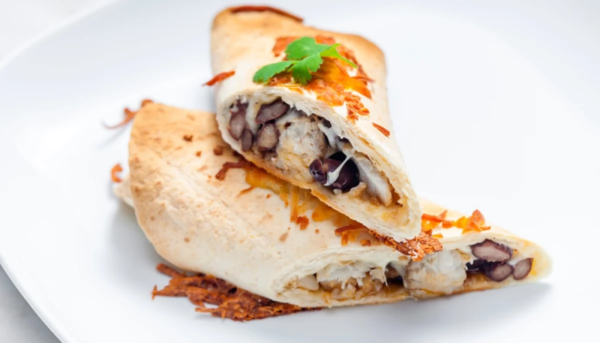 Burrito poulet haricots rouges