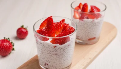 Chia pudding fraise coco