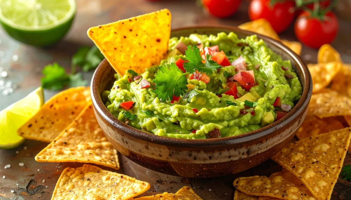 Chips tortillas maison et guacamole