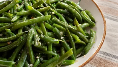 Haricots verts sautés ail citron