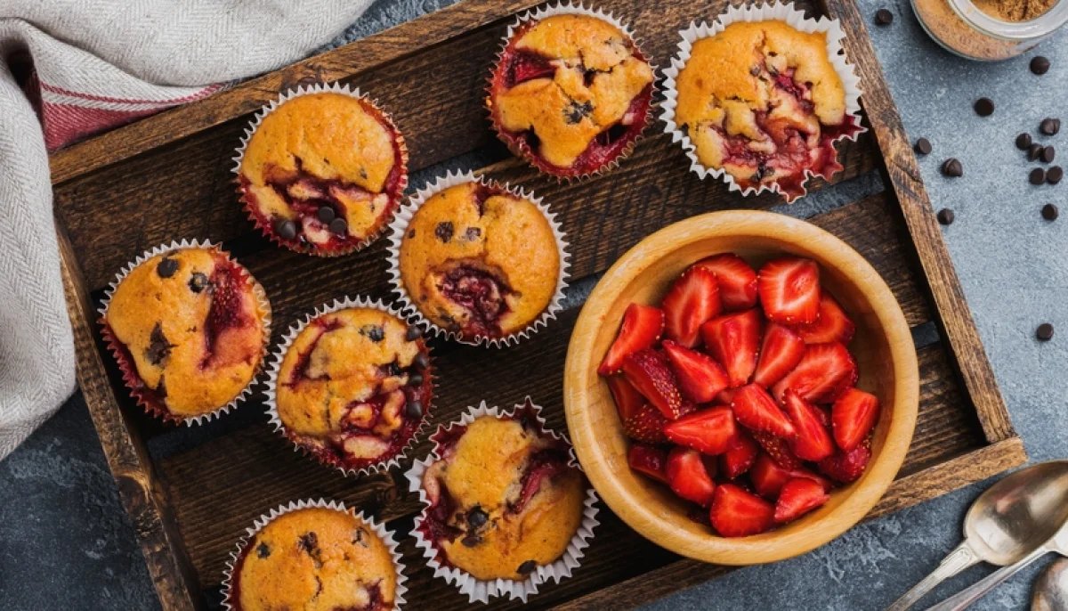 Muffins fraise chocolat