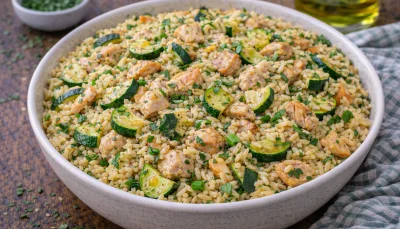 One pot orzo courgette poulet
