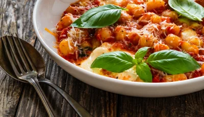 Poêlée de gnocchis à la tomate et mozzarella