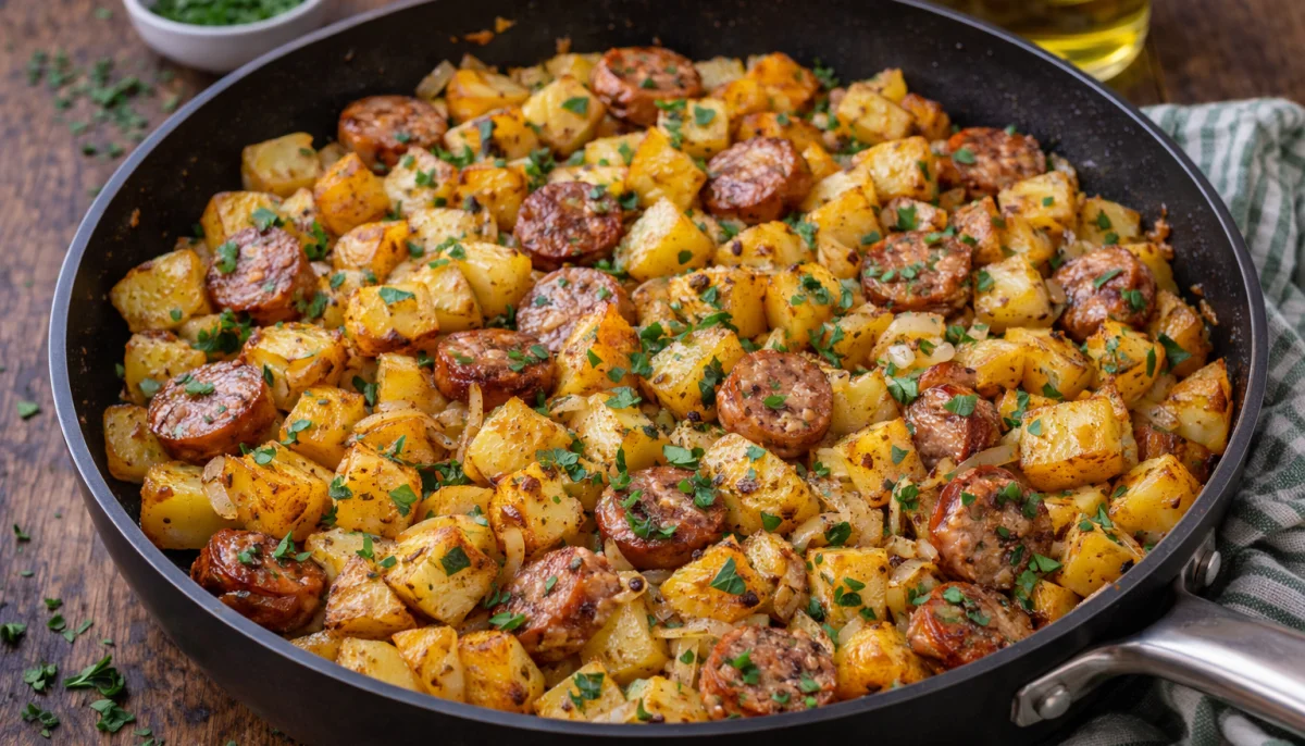 Poêlée saucisse pommes de terre