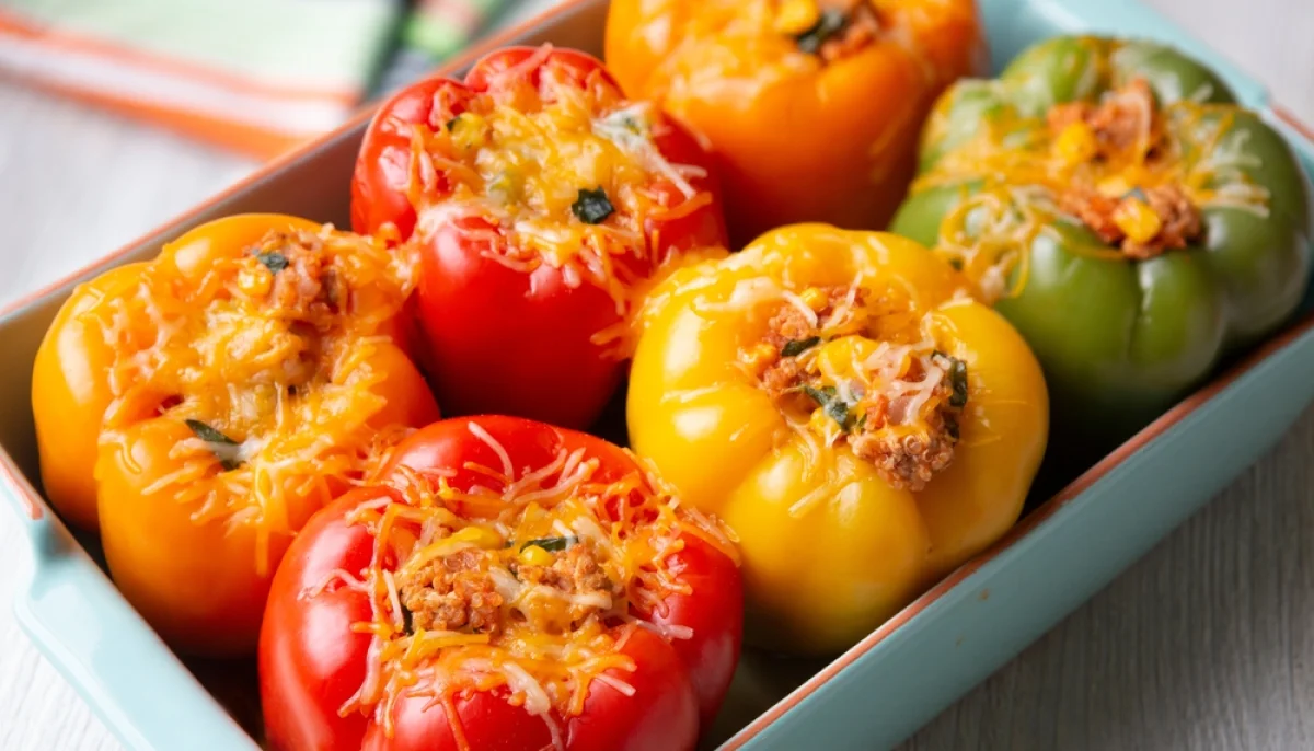 Poivrons farcis façon mexicaine au riz