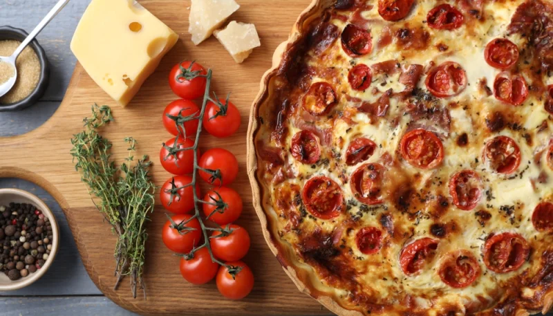 Quiche au chèvre et à la tomate