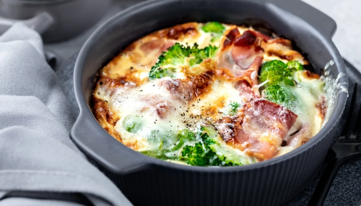 Quiche sans pâte brocoli jambon