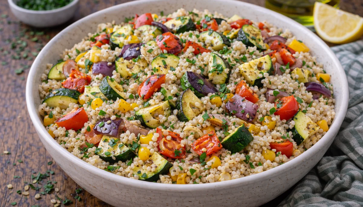 Salade de quinoa aux légumes grillés et citron