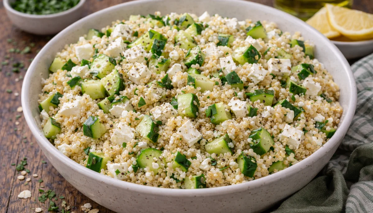 Salade de quinoa à la feta et concombre