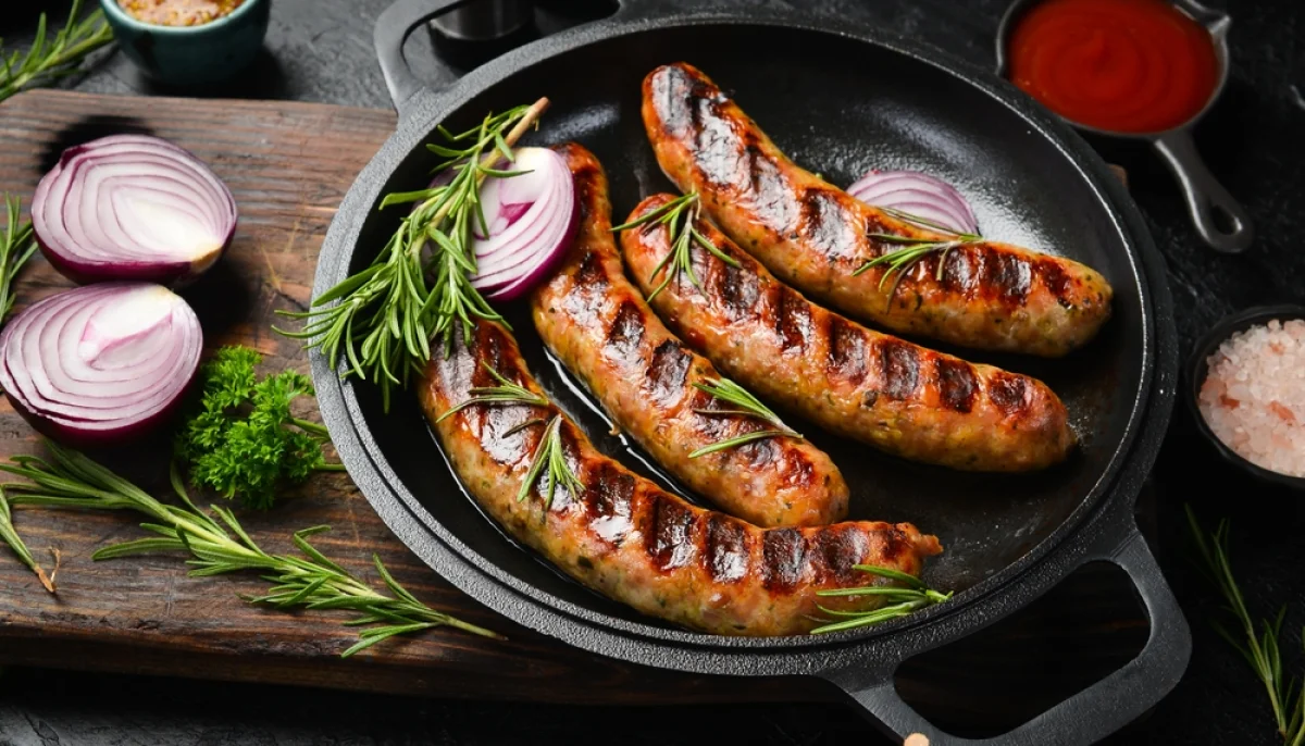 Saucisses grillées barbecue sauce miel moutarde