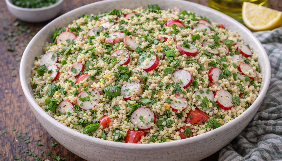 Taboulé de boulgour aux herbes et radis