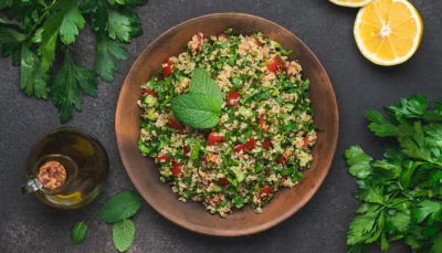 Taboulé de quinoa citron vert et herbes