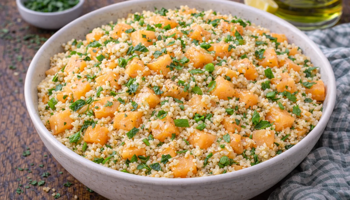 Taboulé frais au boulgour, melon et menthe
