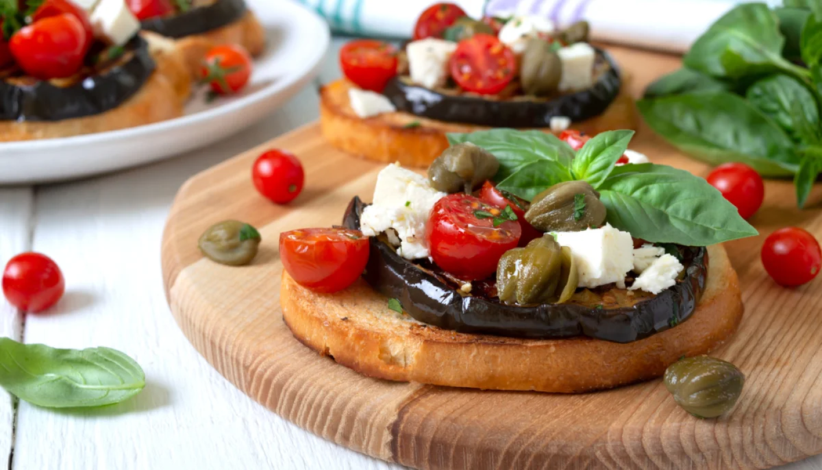 Bruschettas aubergine grillée et feta